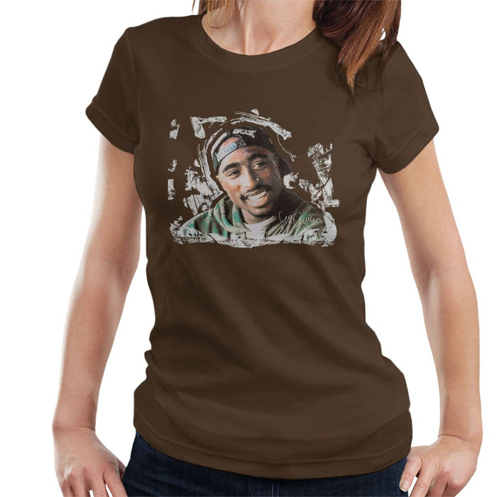 Sidney Maurer Original Portrait Of Tupac Shakur Womens T-Shirt - Womens T-Shirt