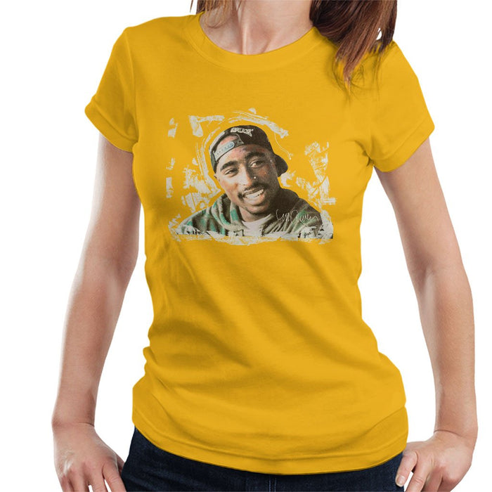 Sidney Maurer Original Portrait Of Tupac Shakur Womens T-Shirt - Womens T-Shirt