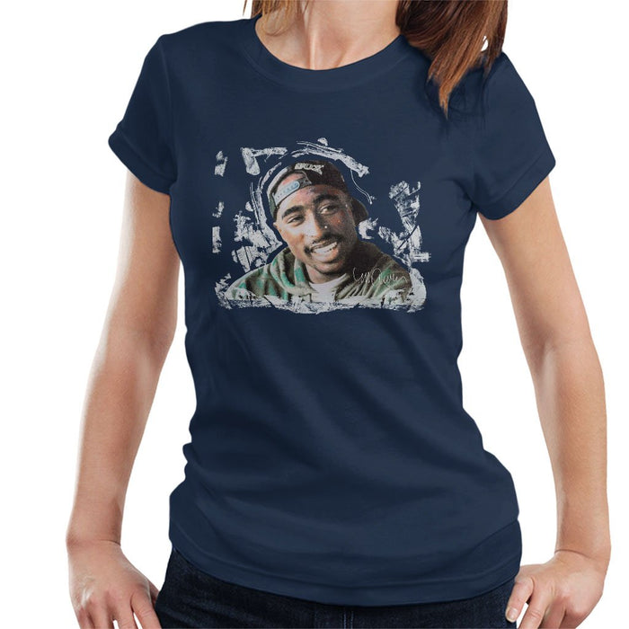 Sidney Maurer Original Portrait Of Tupac Shakur Womens T-Shirt - Womens T-Shirt