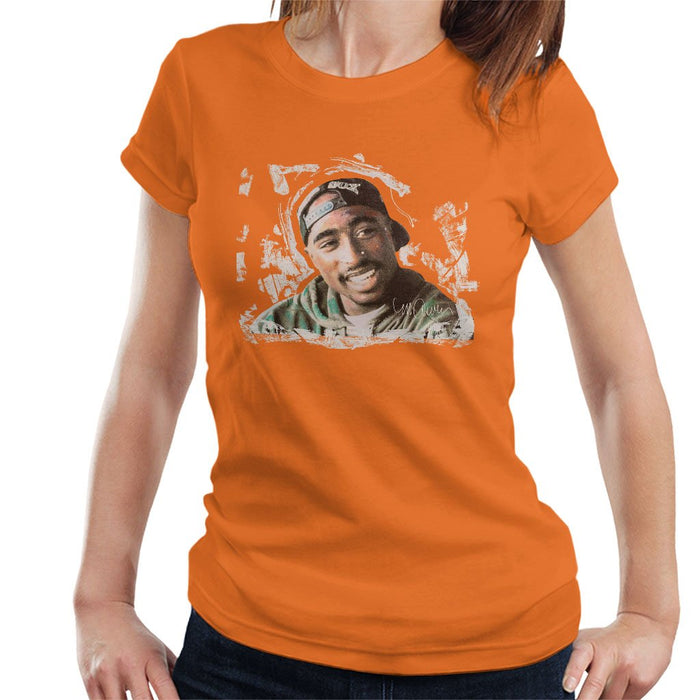 Sidney Maurer Original Portrait Of Tupac Shakur Womens T-Shirt - Womens T-Shirt