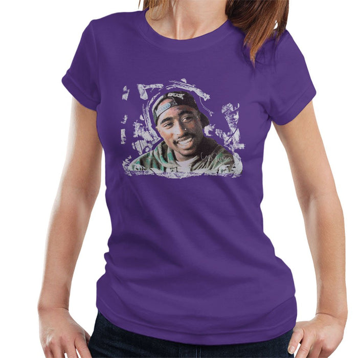 Sidney Maurer Original Portrait Of Tupac Shakur Womens T-Shirt - Womens T-Shirt