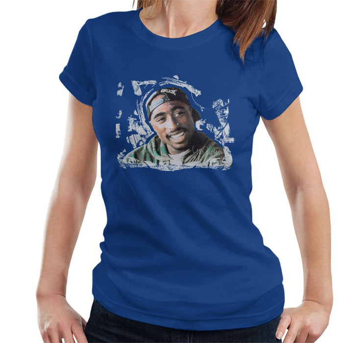 Sidney Maurer Original Portrait Of Tupac Shakur Womens T-Shirt - Womens T-Shirt