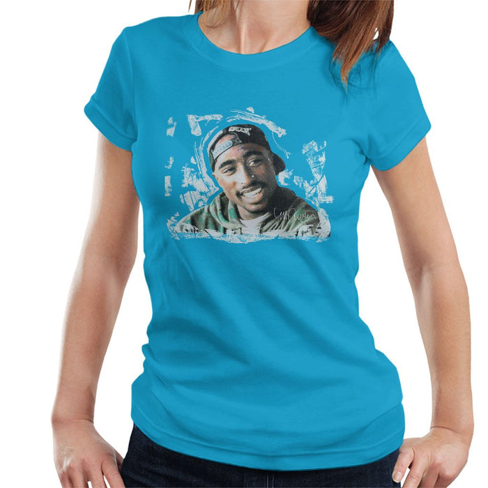 Sidney Maurer Original Portrait Of Tupac Shakur Womens T-Shirt - Womens T-Shirt