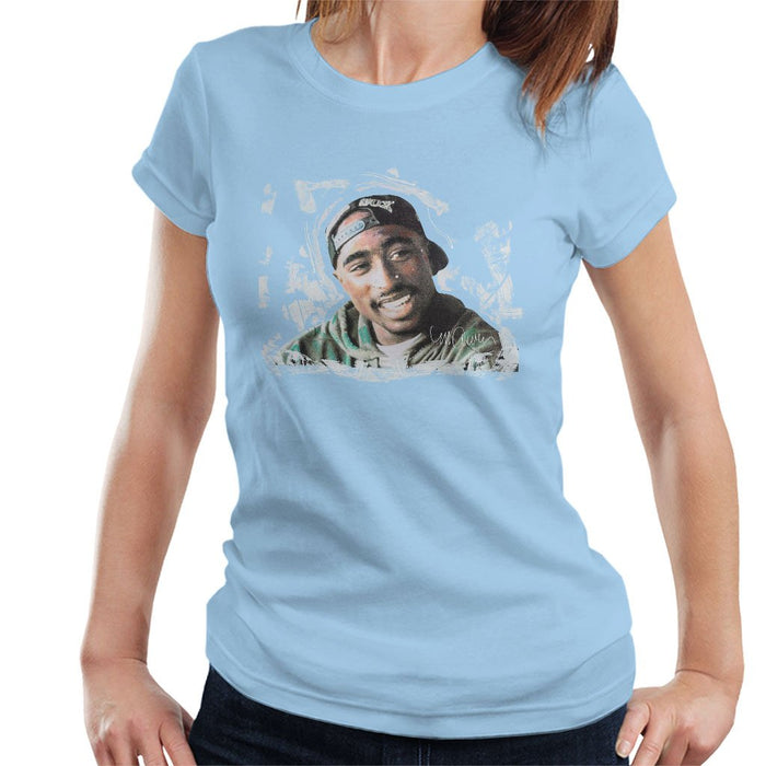 Sidney Maurer Original Portrait Of Tupac Shakur Womens T-Shirt - Womens T-Shirt