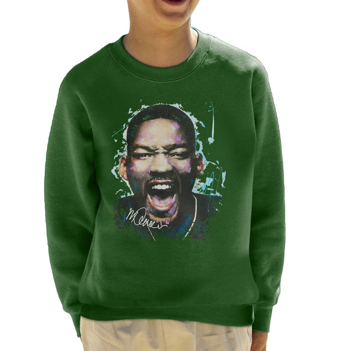 Sidney Maurer Original Portrait Of Will Smith Kids Sweatshirt - Kids Boys Sweatshirt