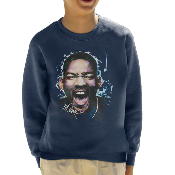 Sidney Maurer Original Portrait Of Will Smith Kids Sweatshirt - Kids Boys Sweatshirt