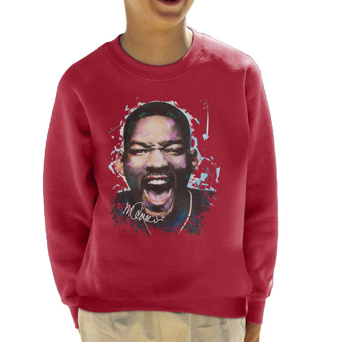 Sidney Maurer Original Portrait Of Will Smith Kids Sweatshirt - Kids Boys Sweatshirt