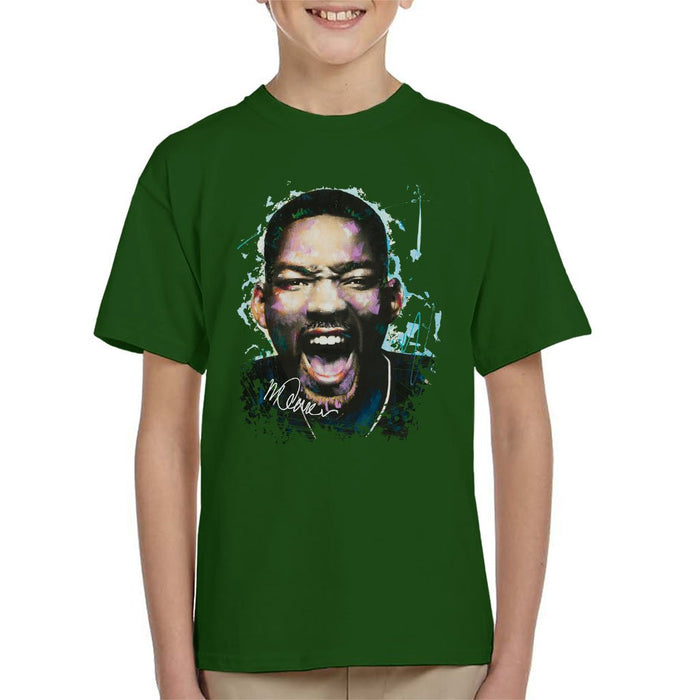 Sidney Maurer Original Portrait Of Will Smith Kids T-Shirt - Kids Boys T-Shirt