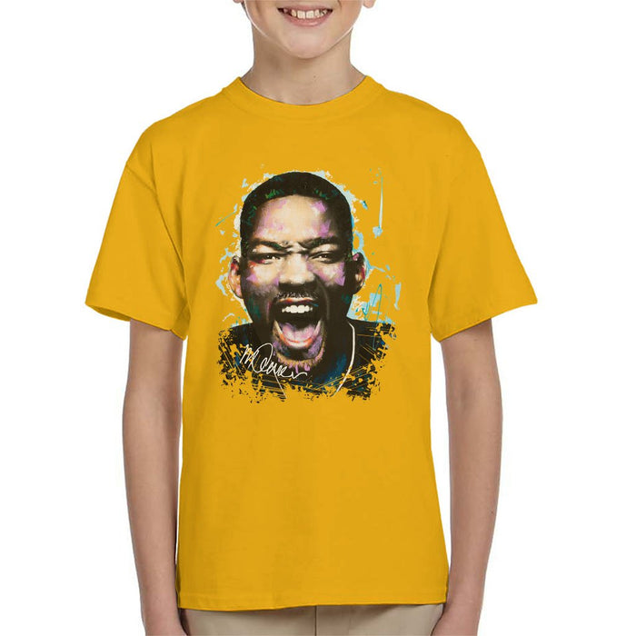 Sidney Maurer Original Portrait Of Will Smith Kids T-Shirt - Kids Boys T-Shirt