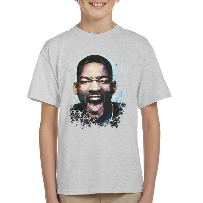 Sidney Maurer Original Portrait Of Will Smith Kids T-Shirt - Kids Boys T-Shirt