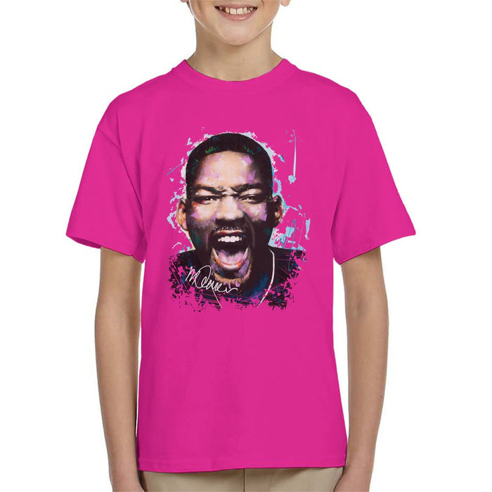 Sidney Maurer Original Portrait Of Will Smith Kids T-Shirt - Kids Boys T-Shirt