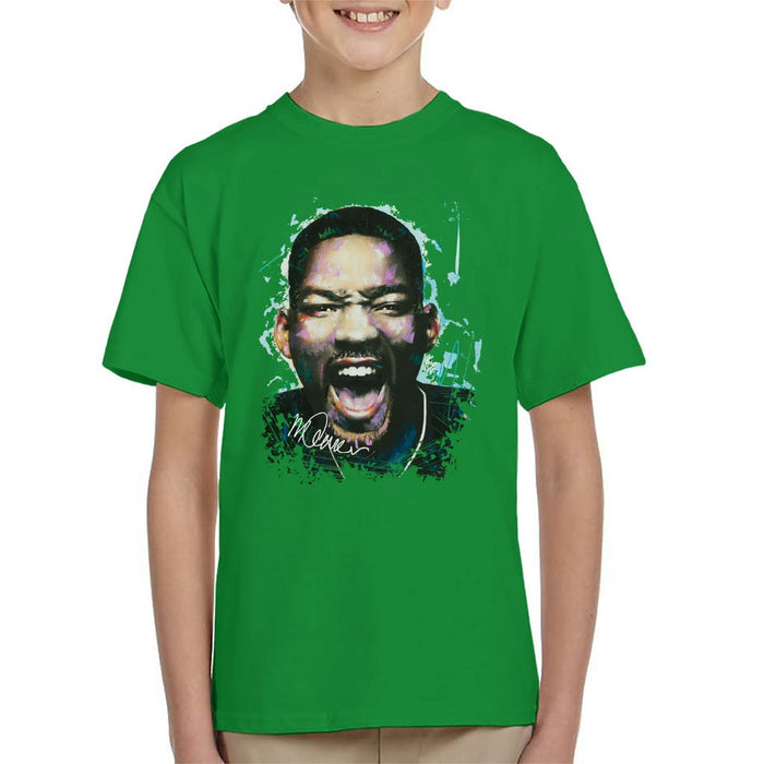 Sidney Maurer Original Portrait Of Will Smith Kids T-Shirt - Kids Boys T-Shirt