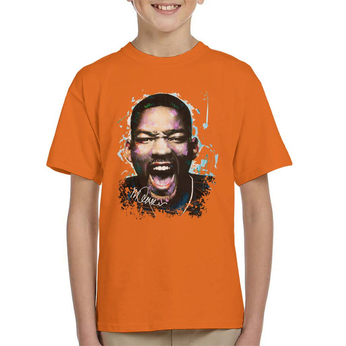 Sidney Maurer Original Portrait Of Will Smith Kids T-Shirt - Kids Boys T-Shirt
