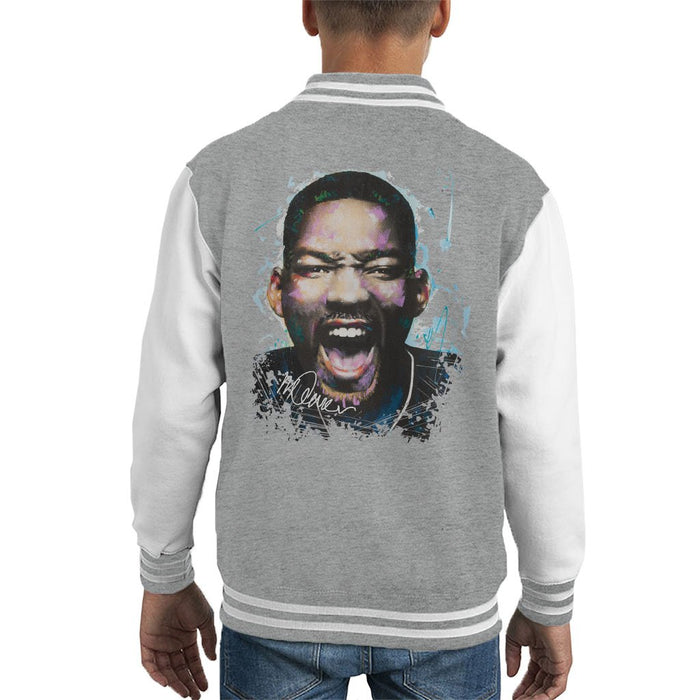 Sidney Maurer Original Portrait Of Will Smith Kids Varsity Jacket - Kids Boys Varsity Jacket