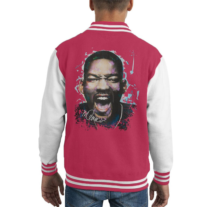 Sidney Maurer Original Portrait Of Will Smith Kids Varsity Jacket - Kids Boys Varsity Jacket