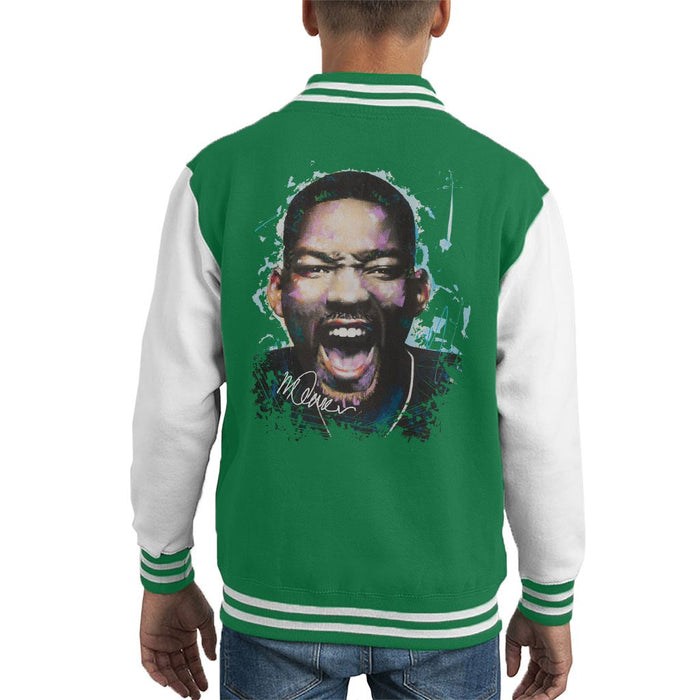 Sidney Maurer Original Portrait Of Will Smith Kids Varsity Jacket - Kids Boys Varsity Jacket