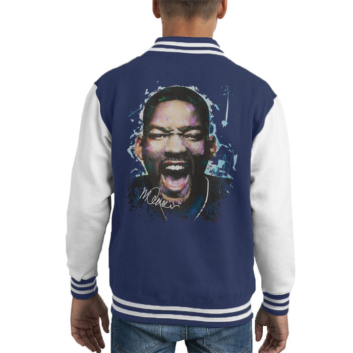Sidney Maurer Original Portrait Of Will Smith Kids Varsity Jacket - Kids Boys Varsity Jacket