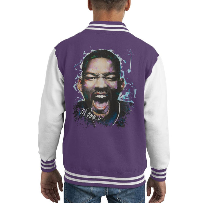 Sidney Maurer Original Portrait Of Will Smith Kids Varsity Jacket - Kids Boys Varsity Jacket