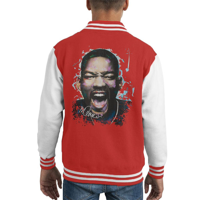 Sidney Maurer Original Portrait Of Will Smith Kids Varsity Jacket - Kids Boys Varsity Jacket