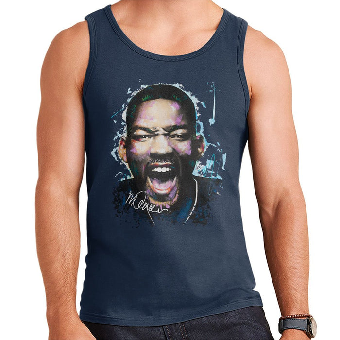 Sidney Maurer Original Portrait Of Will Smith Mens Vest - Small / Navy Blue - Mens Vest