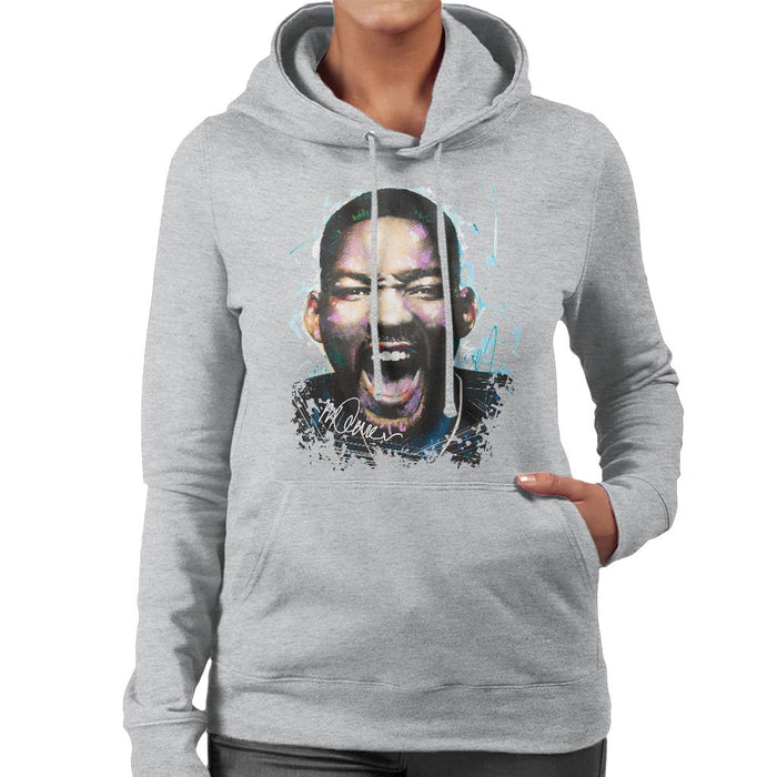 Sidney Maurer Original Portrait Of Will Smith Womens Hooded Sweatshirt - Womens Hooded Sweatshirt