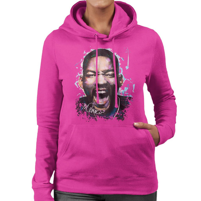 Sidney Maurer Original Portrait Of Will Smith Womens Hooded Sweatshirt - Womens Hooded Sweatshirt
