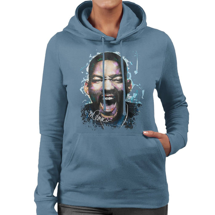 Sidney Maurer Original Portrait Of Will Smith Womens Hooded Sweatshirt - Womens Hooded Sweatshirt