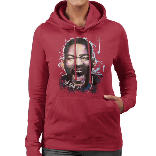 Sidney Maurer Original Portrait Of Will Smith Womens Hooded Sweatshirt - Womens Hooded Sweatshirt