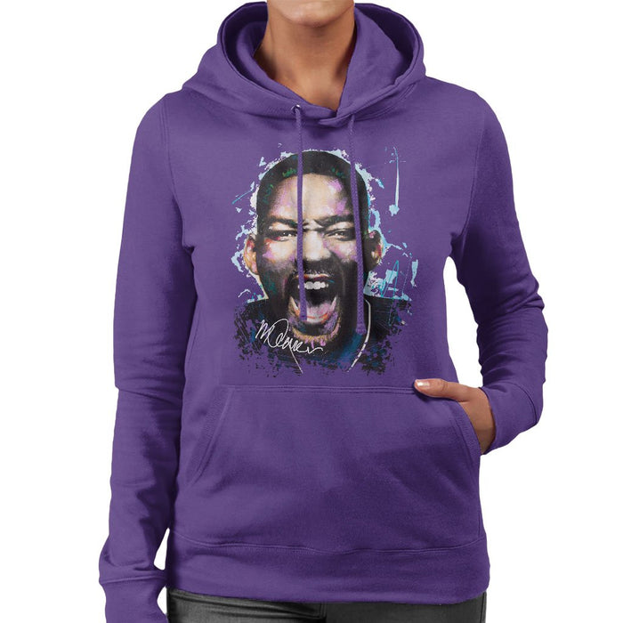 Sidney Maurer Original Portrait Of Will Smith Womens Hooded Sweatshirt - Womens Hooded Sweatshirt