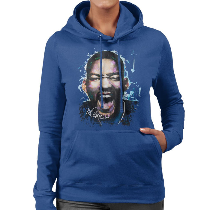 Sidney Maurer Original Portrait Of Will Smith Womens Hooded Sweatshirt - Womens Hooded Sweatshirt