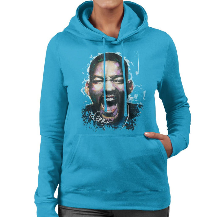 Sidney Maurer Original Portrait Of Will Smith Womens Hooded Sweatshirt - Womens Hooded Sweatshirt