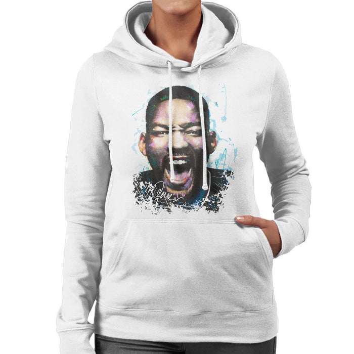 Sidney Maurer Original Portrait Of Will Smith Womens Hooded Sweatshirt - Womens Hooded Sweatshirt