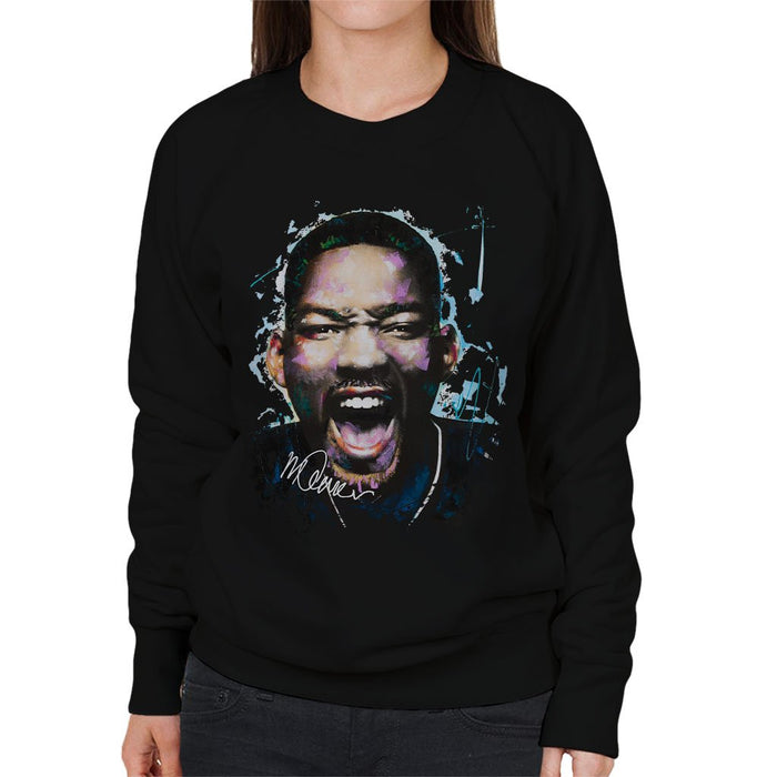 Sidney Maurer Original Portrait Of Will Smith Womens Sweatshirt - Womens Sweatshirt