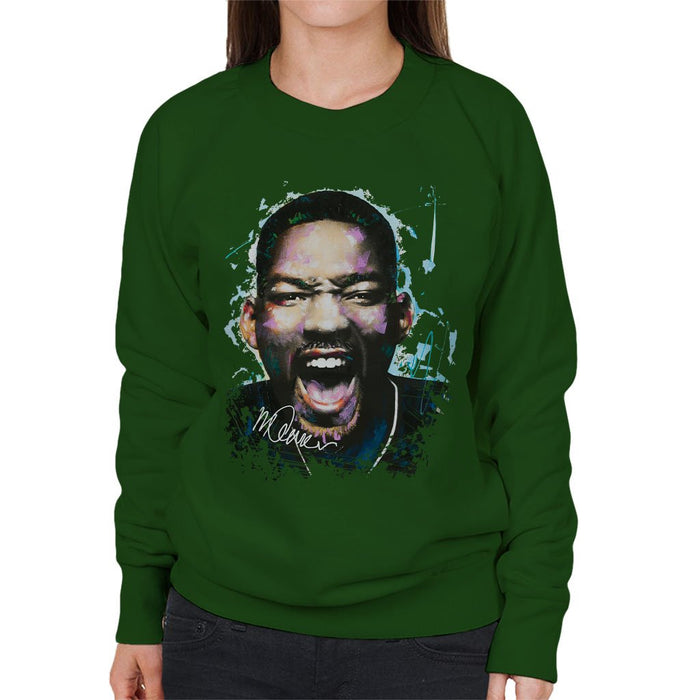 Sidney Maurer Original Portrait Of Will Smith Womens Sweatshirt - Womens Sweatshirt