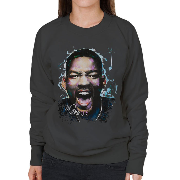 Sidney Maurer Original Portrait Of Will Smith Womens Sweatshirt - Womens Sweatshirt
