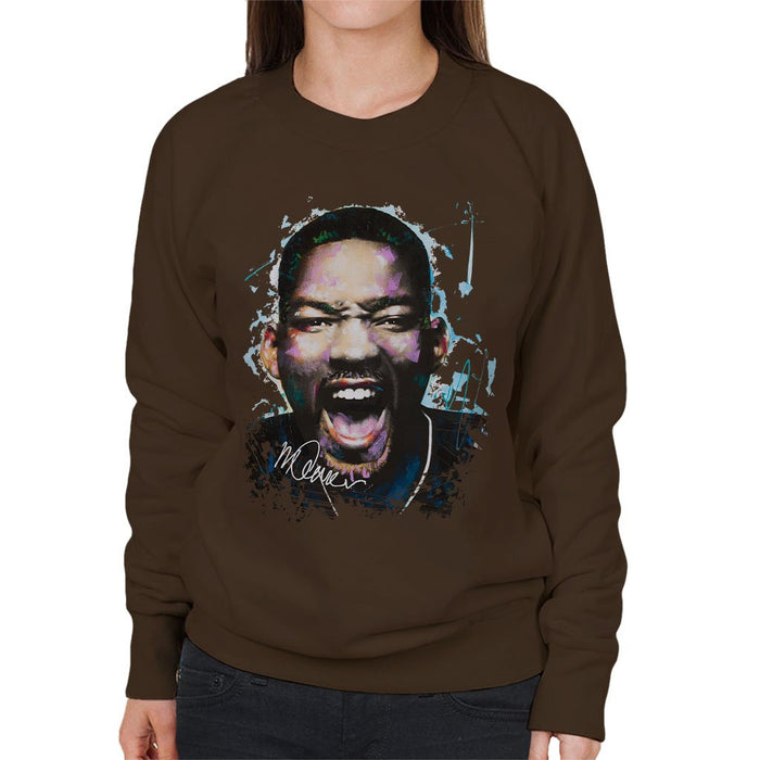 Sidney Maurer Original Portrait Of Will Smith Womens Sweatshirt - Womens Sweatshirt