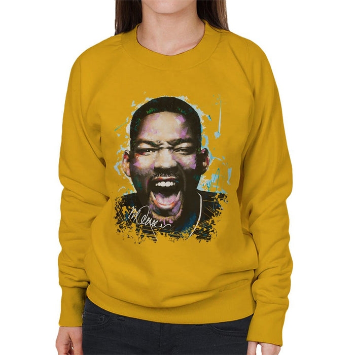 Sidney Maurer Original Portrait Of Will Smith Womens Sweatshirt - Womens Sweatshirt