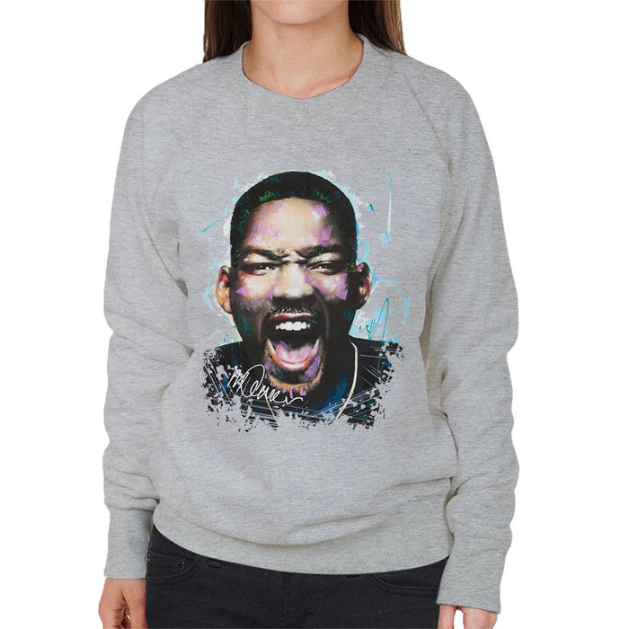 Sidney Maurer Original Portrait Of Will Smith Womens Sweatshirt - Womens Sweatshirt