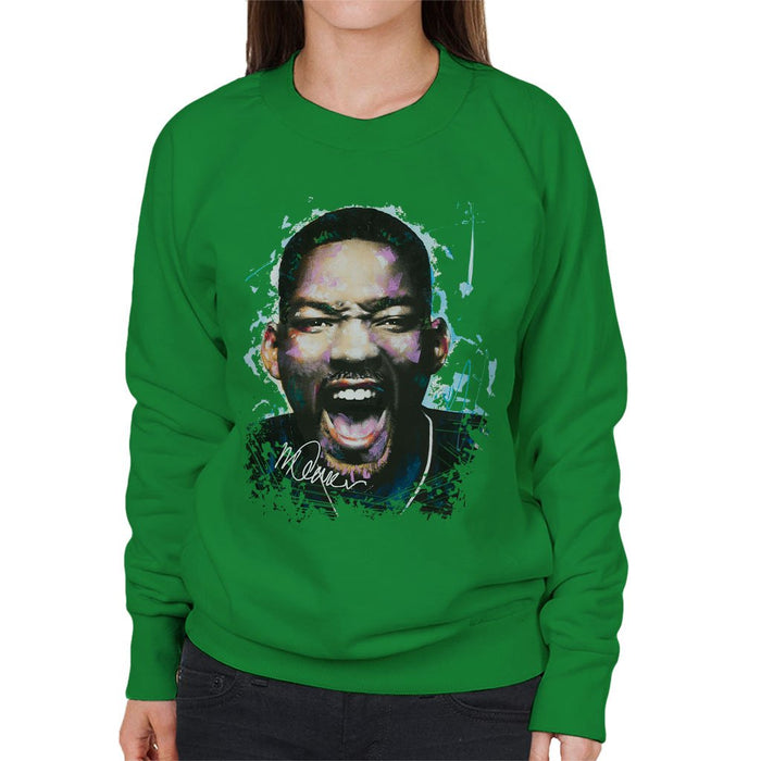 Sidney Maurer Original Portrait Of Will Smith Womens Sweatshirt - Womens Sweatshirt