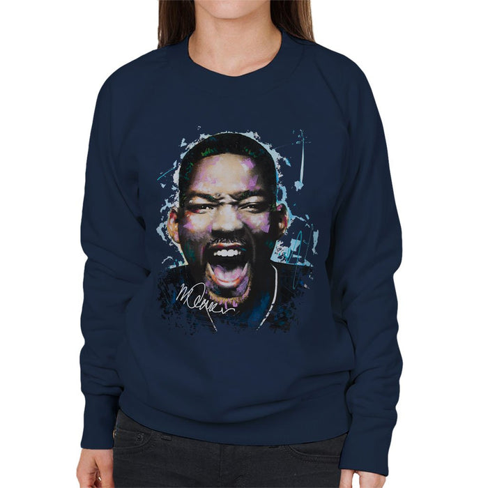 Sidney Maurer Original Portrait Of Will Smith Womens Sweatshirt - Womens Sweatshirt