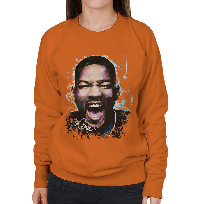 Sidney Maurer Original Portrait Of Will Smith Womens Sweatshirt - Womens Sweatshirt