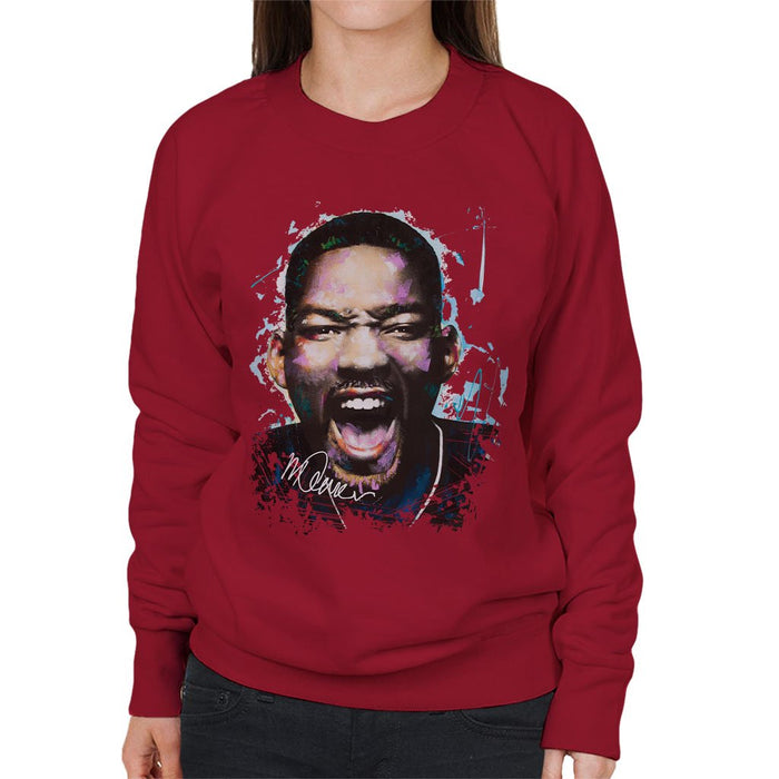Sidney Maurer Original Portrait Of Will Smith Womens Sweatshirt - Womens Sweatshirt