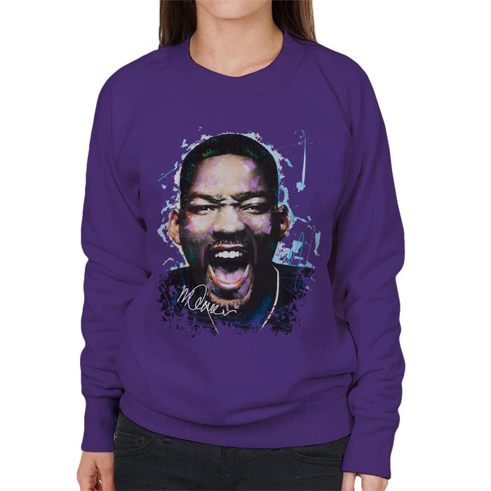 Sidney Maurer Original Portrait Of Will Smith Womens Sweatshirt - Womens Sweatshirt