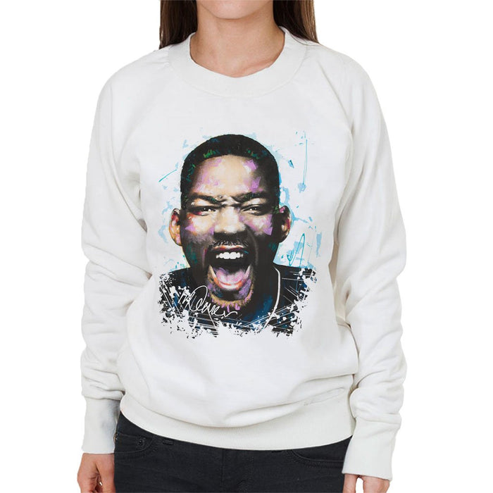 Sidney Maurer Original Portrait Of Will Smith Womens Sweatshirt - Womens Sweatshirt