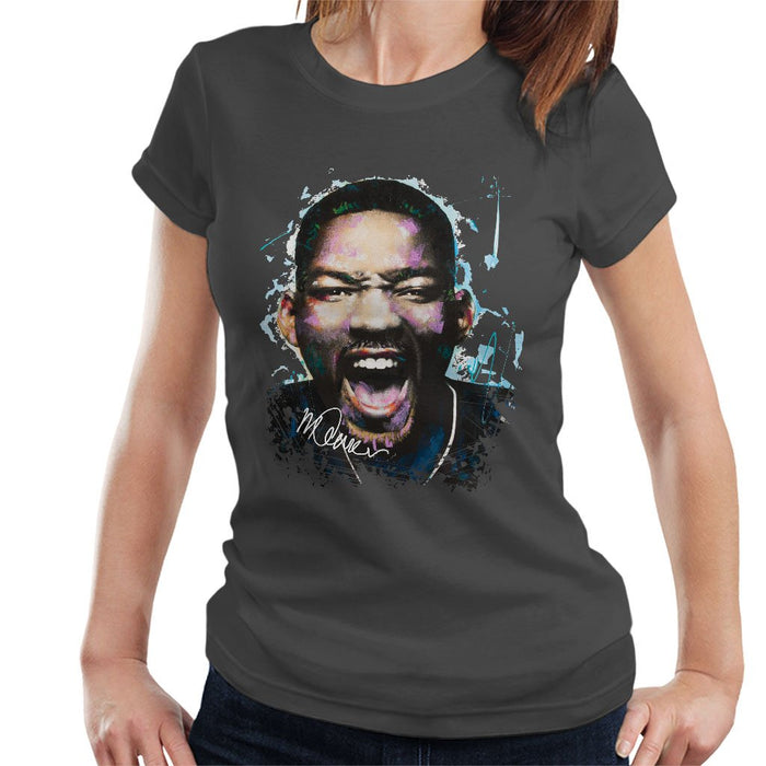 Sidney Maurer Original Portrait Of Will Smith Womens T-Shirt - Womens T-Shirt