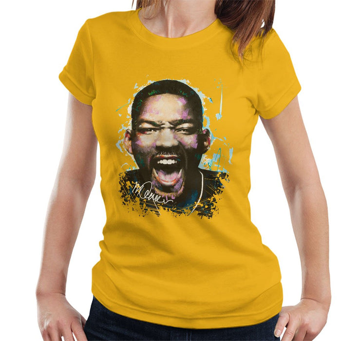 Sidney Maurer Original Portrait Of Will Smith Womens T-Shirt - Womens T-Shirt
