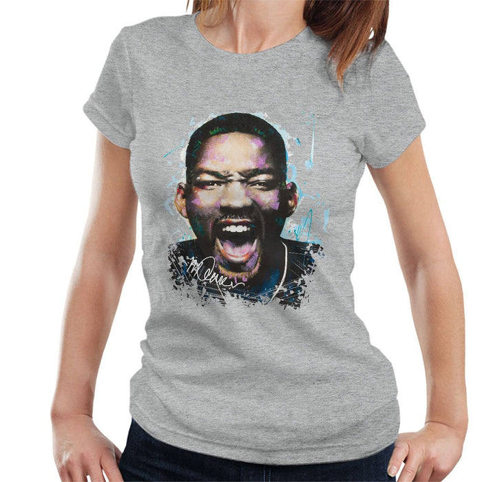 Sidney Maurer Original Portrait Of Will Smith Womens T-Shirt - Womens T-Shirt