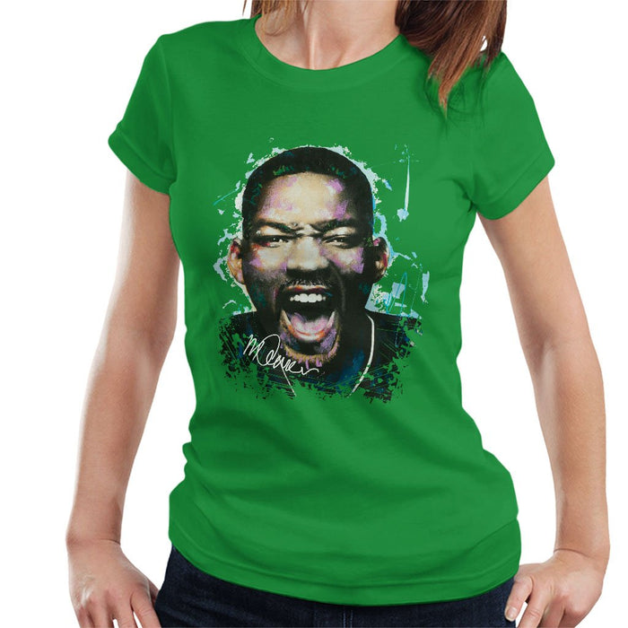 Sidney Maurer Original Portrait Of Will Smith Womens T-Shirt - Womens T-Shirt