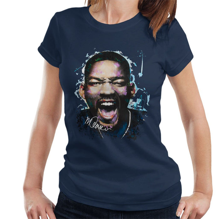Sidney Maurer Original Portrait Of Will Smith Womens T-Shirt - Womens T-Shirt