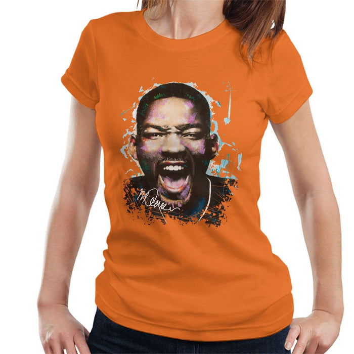 Sidney Maurer Original Portrait Of Will Smith Womens T-Shirt - Womens T-Shirt